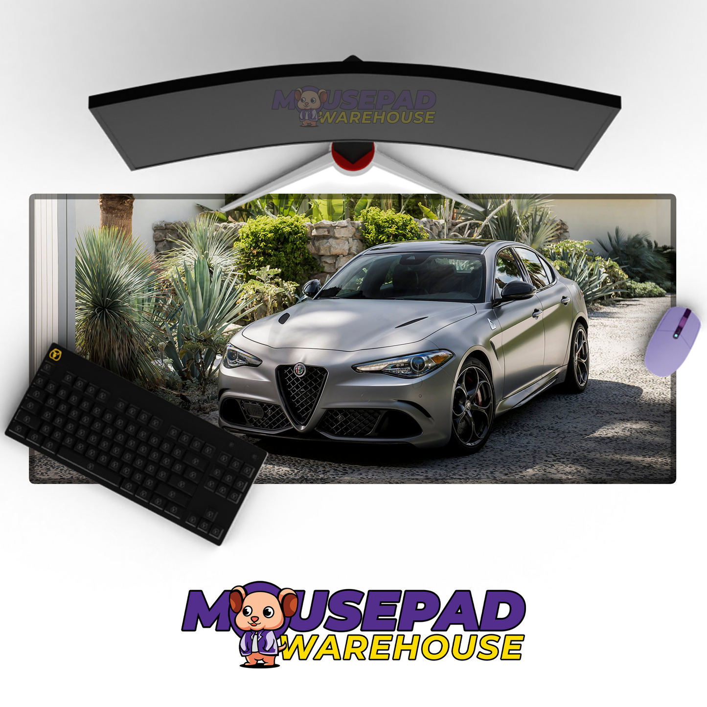 Alfa Romeo Giulia Quadrifoglio V36 Mousepad Mockup
