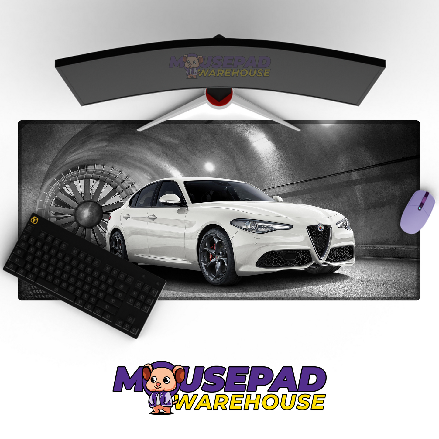Alfa Romeo Giulia Quadrifoglio V37 Mousepad Mockup