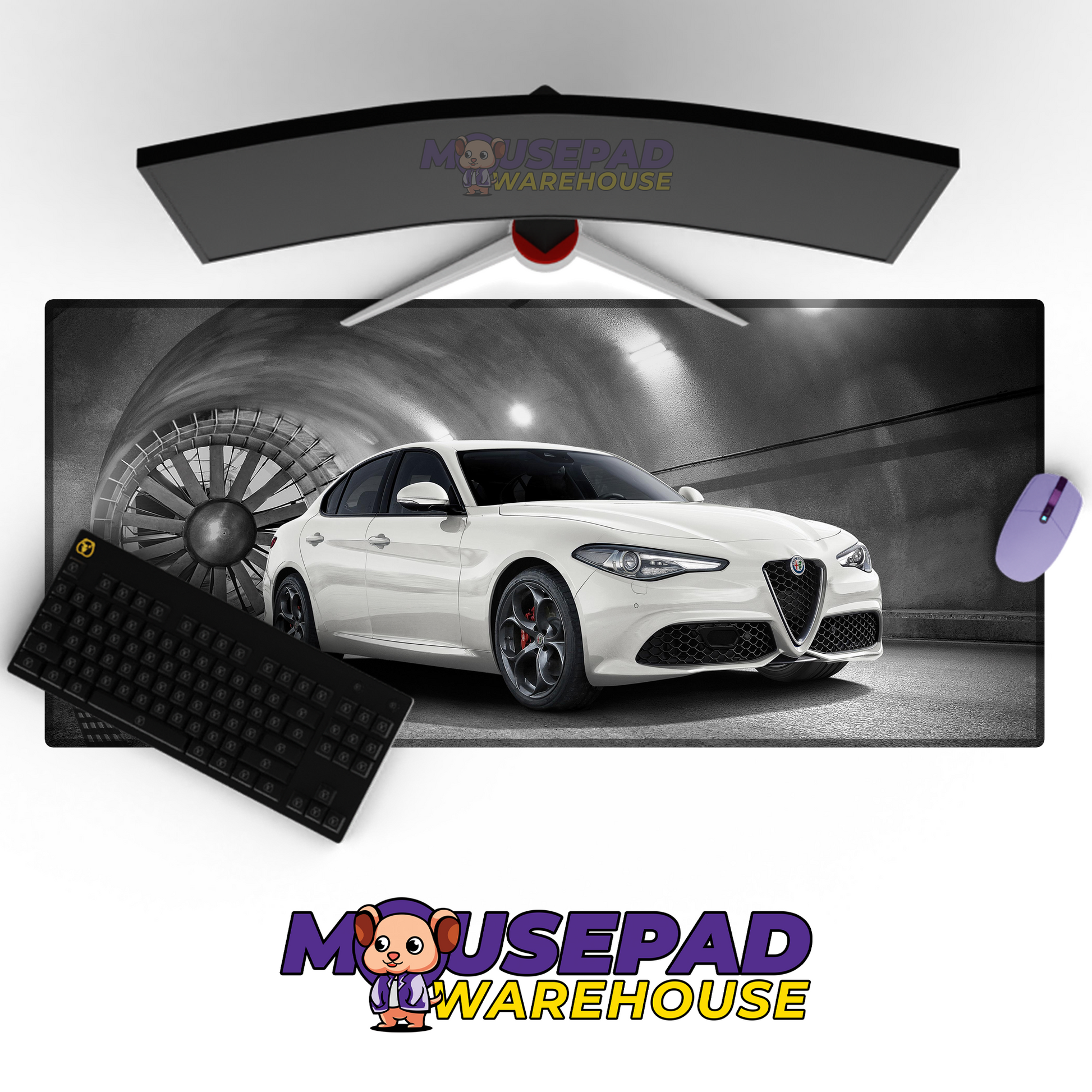 Alfa Romeo Giulia Quadrifoglio V37 Mousepad Mockup