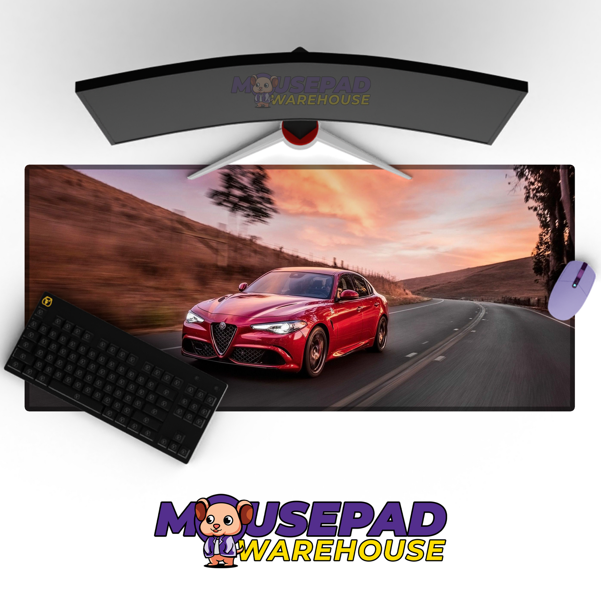 Alfa Romeo Giulia Quadrifoglio V38 Mousepad Mockup