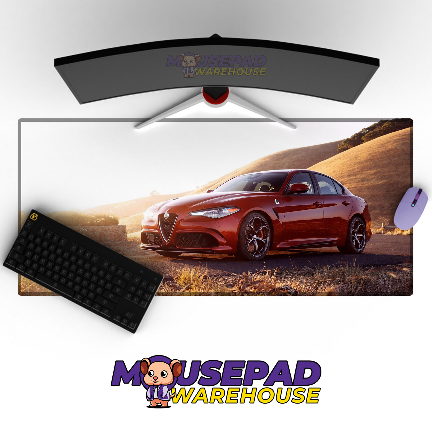 Alfa Romeo Giulia Quadrifoglio V41 Mousepad Mockup