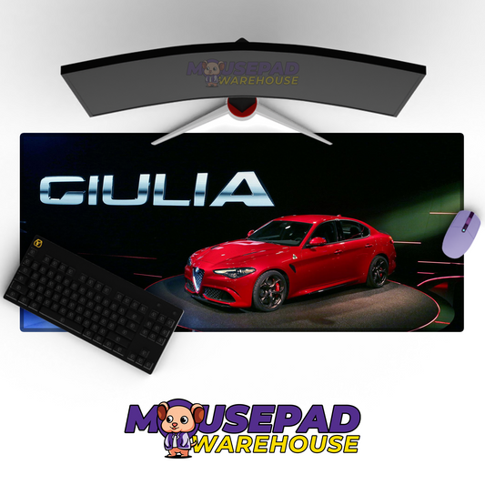 Alfa Romeo Giulia Quadrifoglio V4 Mousepad Mockup