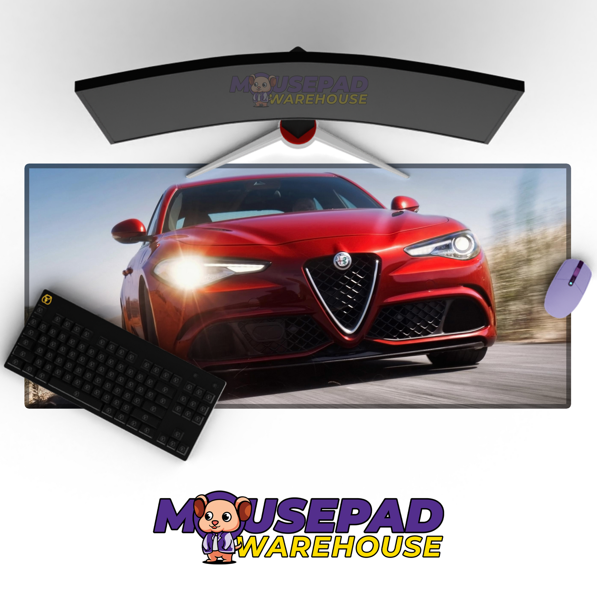 Alfa Romeo Giulia Quadrifoglio V7 Mousepad Mockup