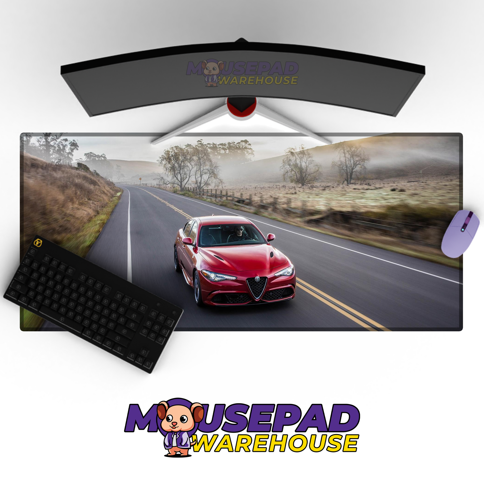 Alfa Romeo Giulia Quadrifoglio V9 Mousepad Mockup