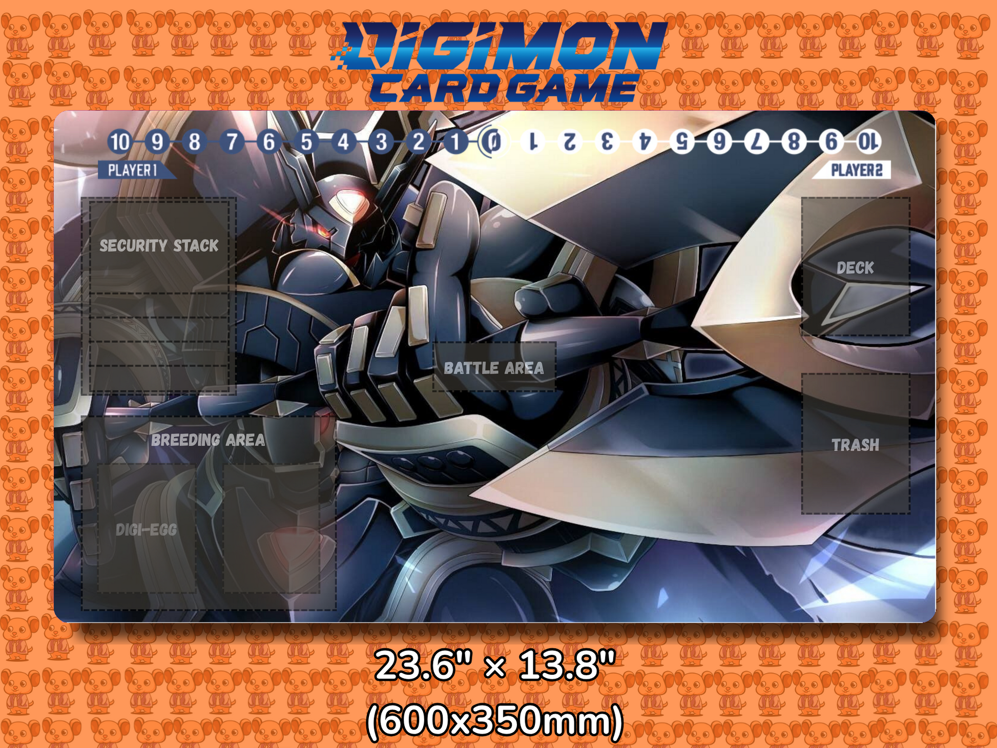 Alphamon Digimon Card Game Playmat Mockup