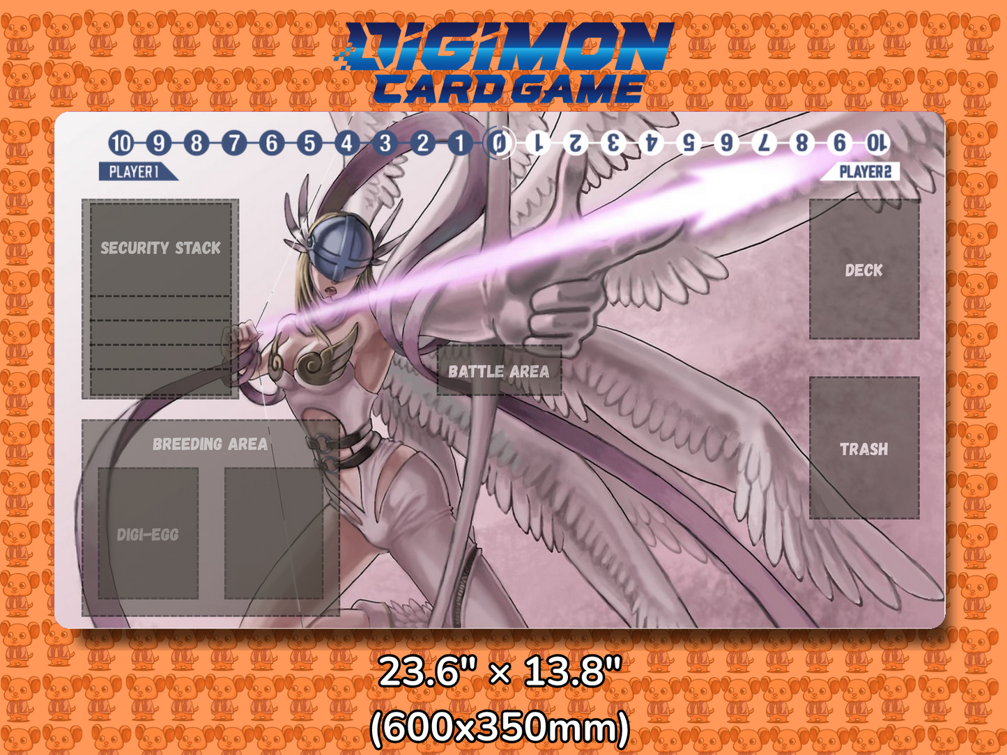 Angewomon Digimon Card Game Playmat Mockup
