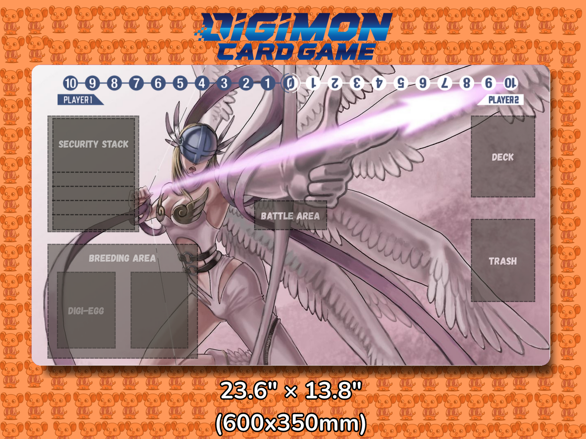Angewomon Digimon Card Game Playmat Mockup