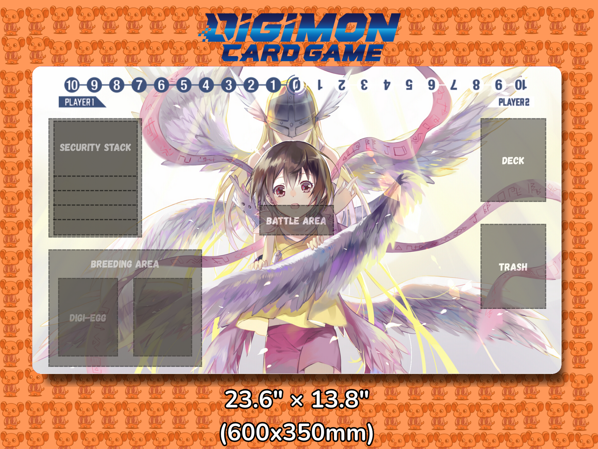 Angewomon Kari Digimon Card Game Playmat Mockup