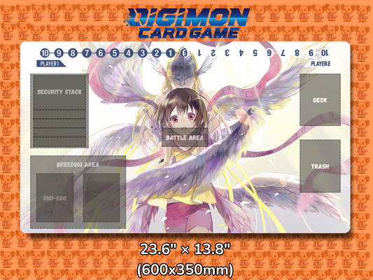 Angewomon Kari Digimon Card Game Playmat Mockup