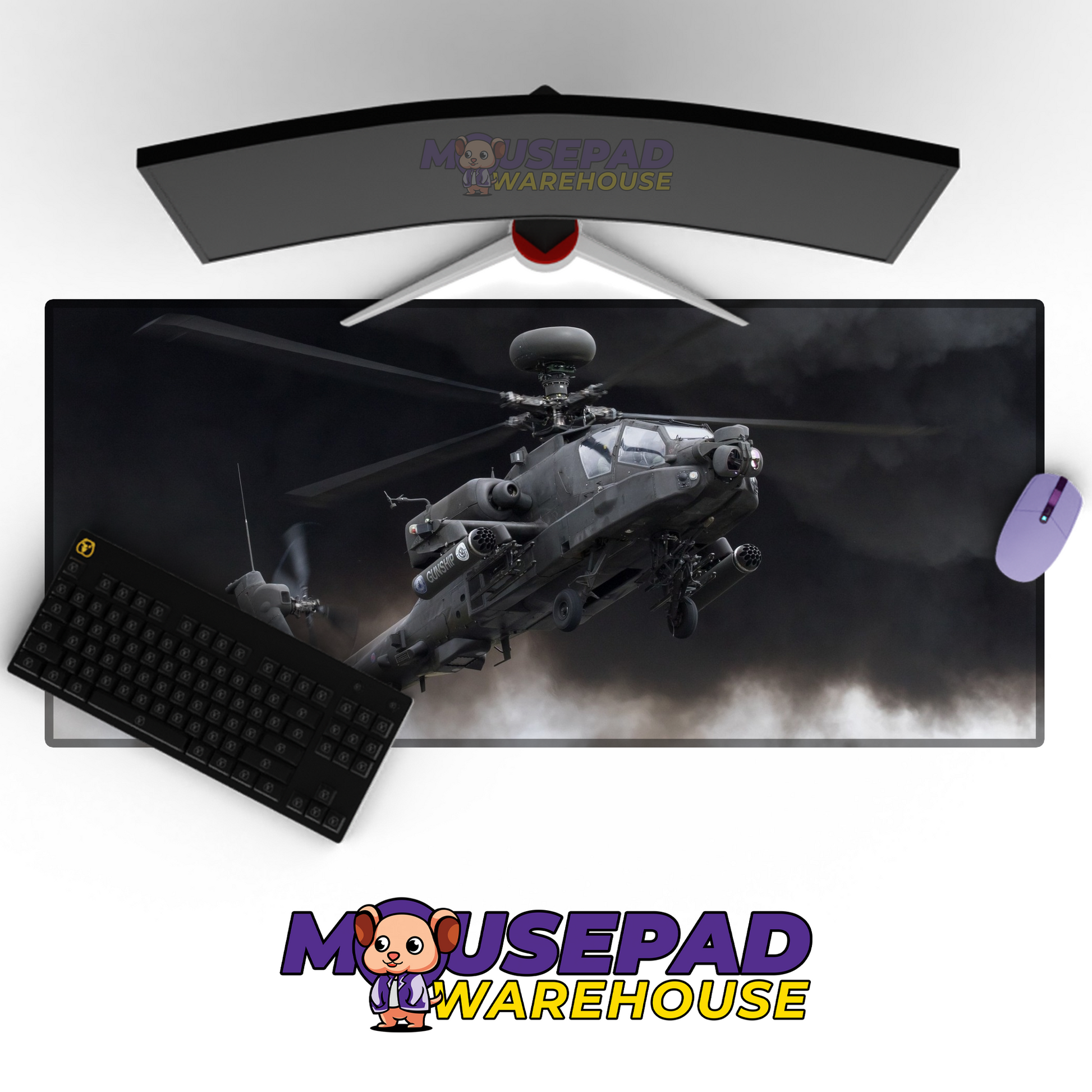 Apache Helicopter V10 Mousepad Deskmat Mockup