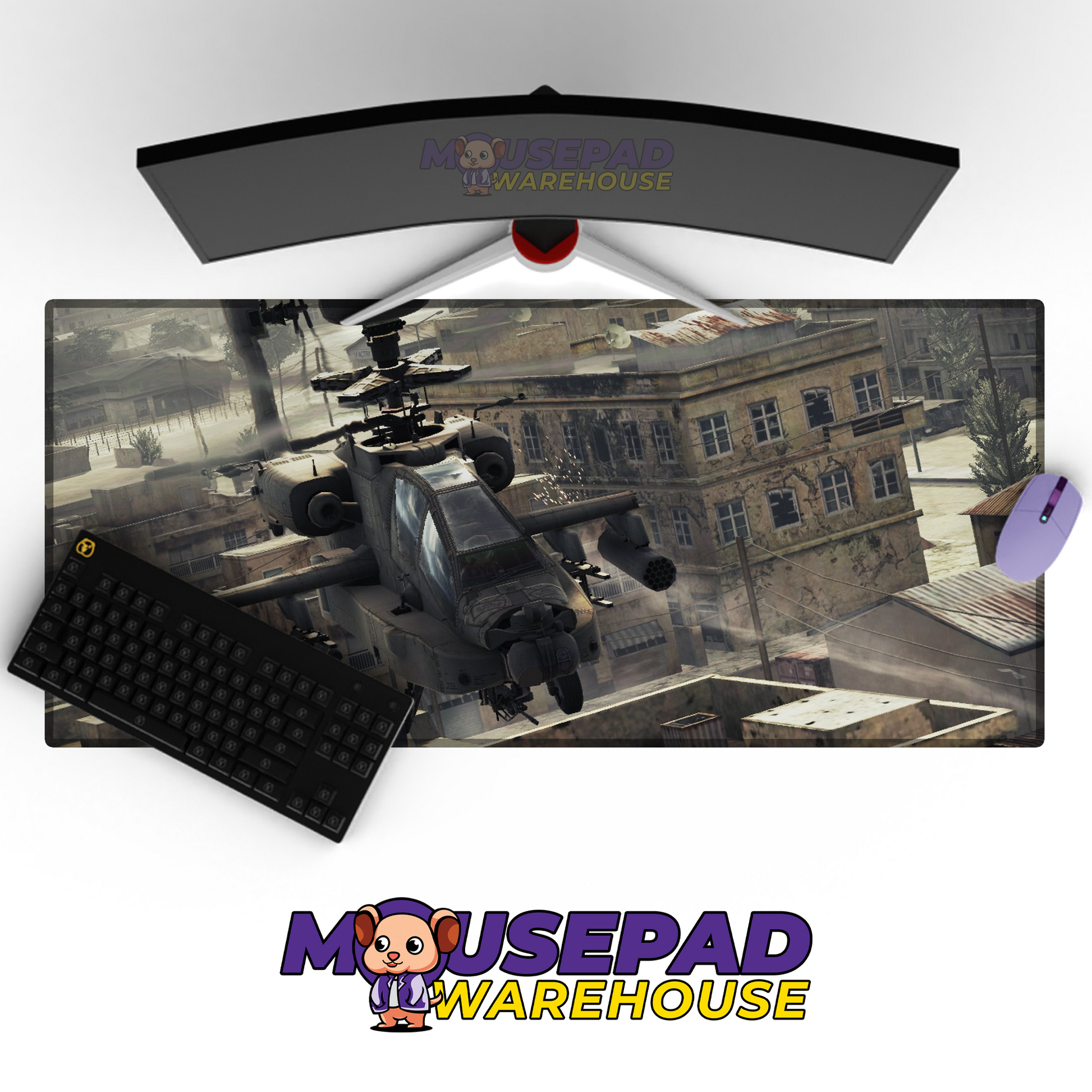 Apache Helicopter V11 Mousepad Deskmat Mockup
