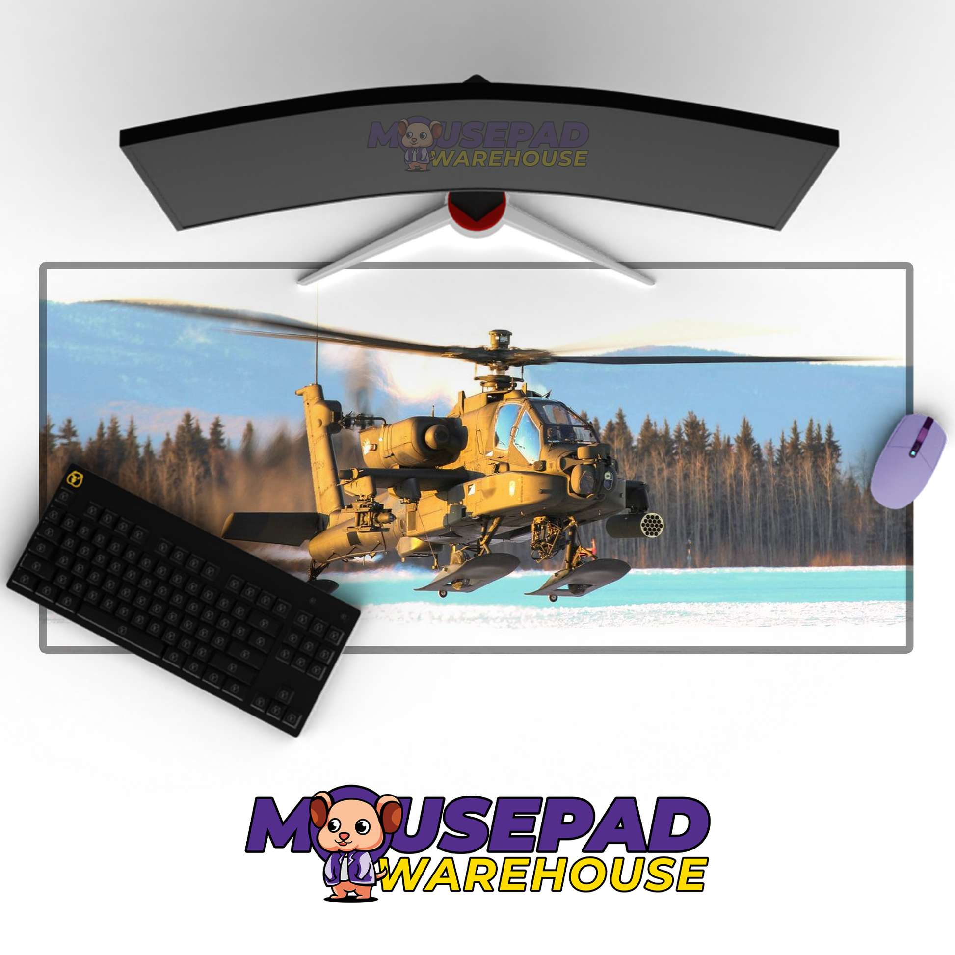 Apache Helicopter V12 Mousepad Deskmat Mockup