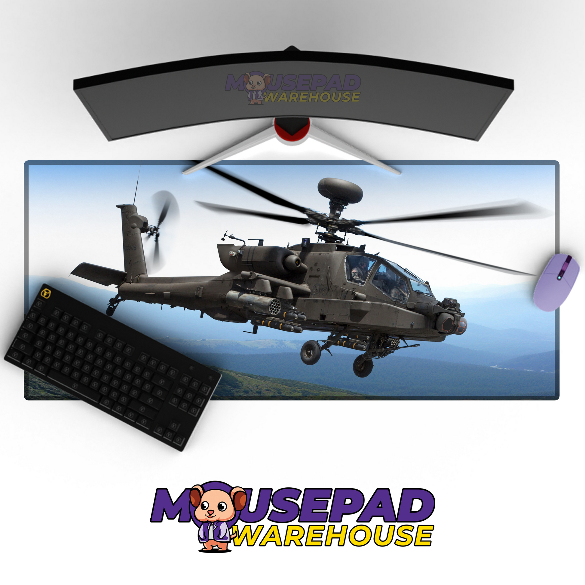 Apache Helicopter V13 Mousepad Deskmat Mockup