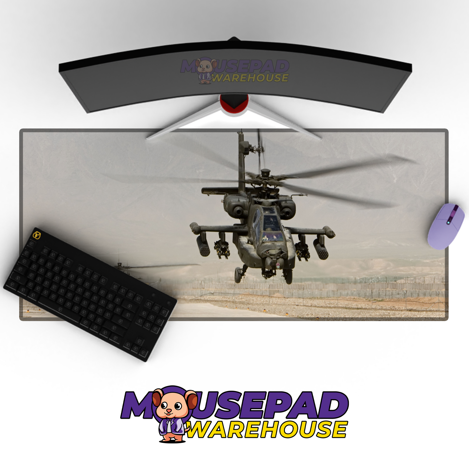 Apache Helicopter V14 Mousepad Deskmat Mockup