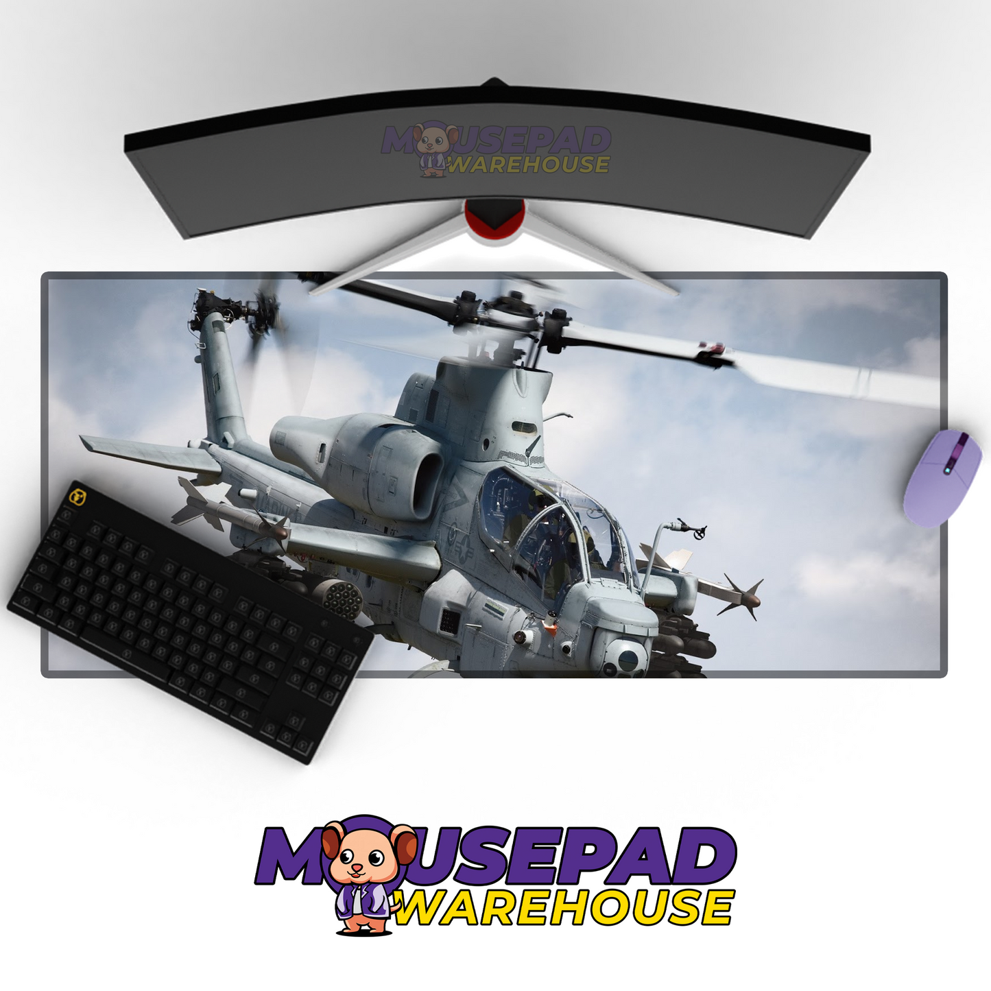 Apache Helicopter V15 Mousepad Deskmat Mockup