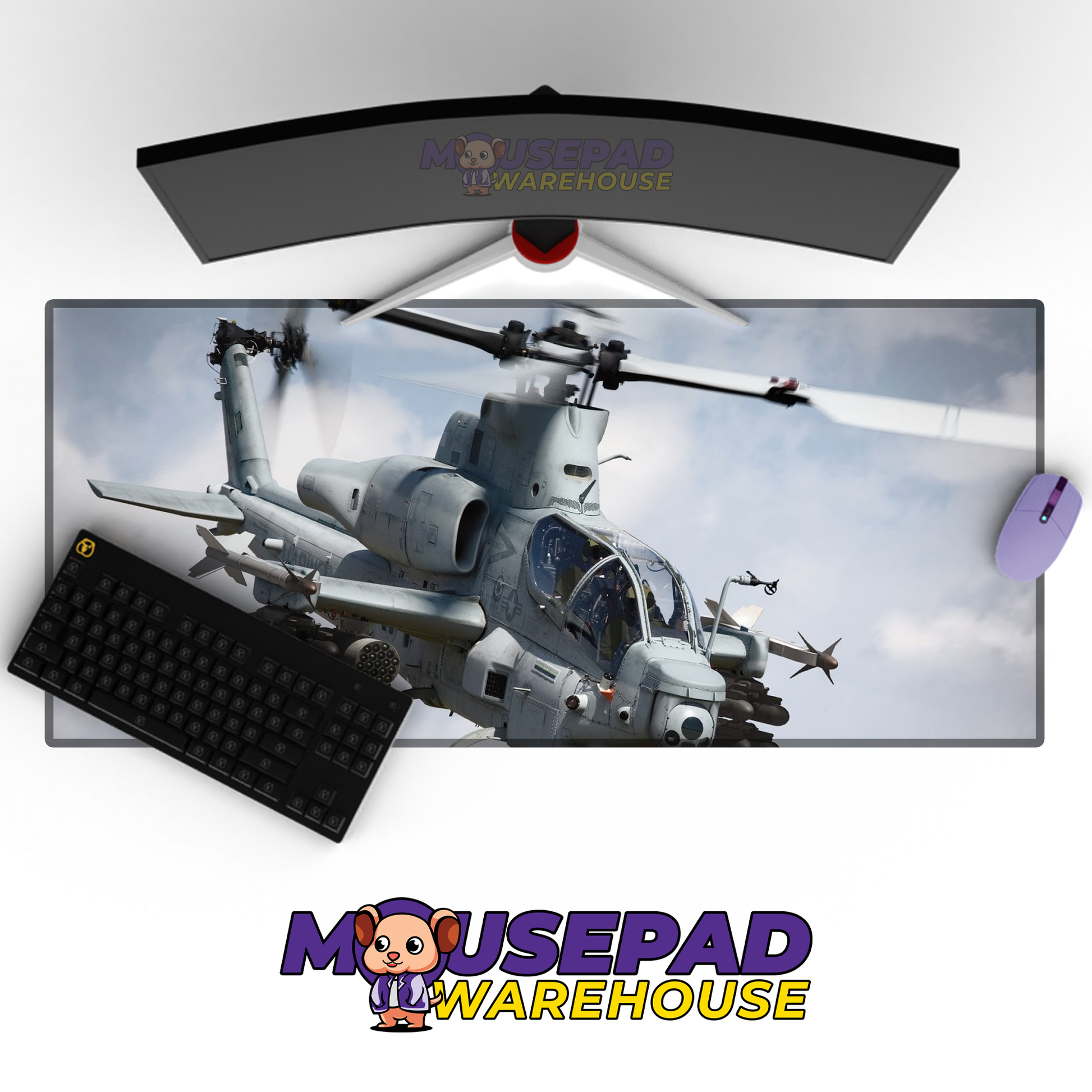 Apache Helicopter V15 Mousepad Deskmat Mockup