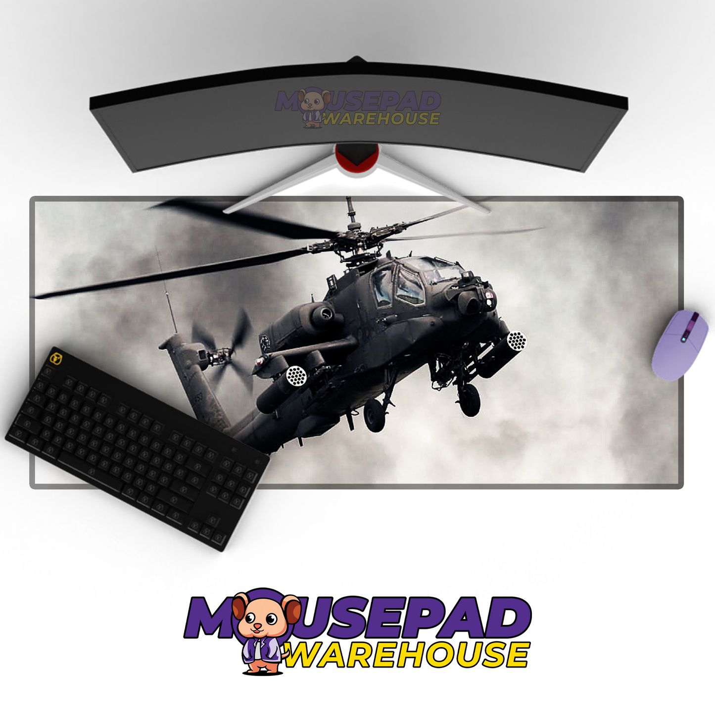 Apache Helicopter V5 Mousepad Deskmat Mockup