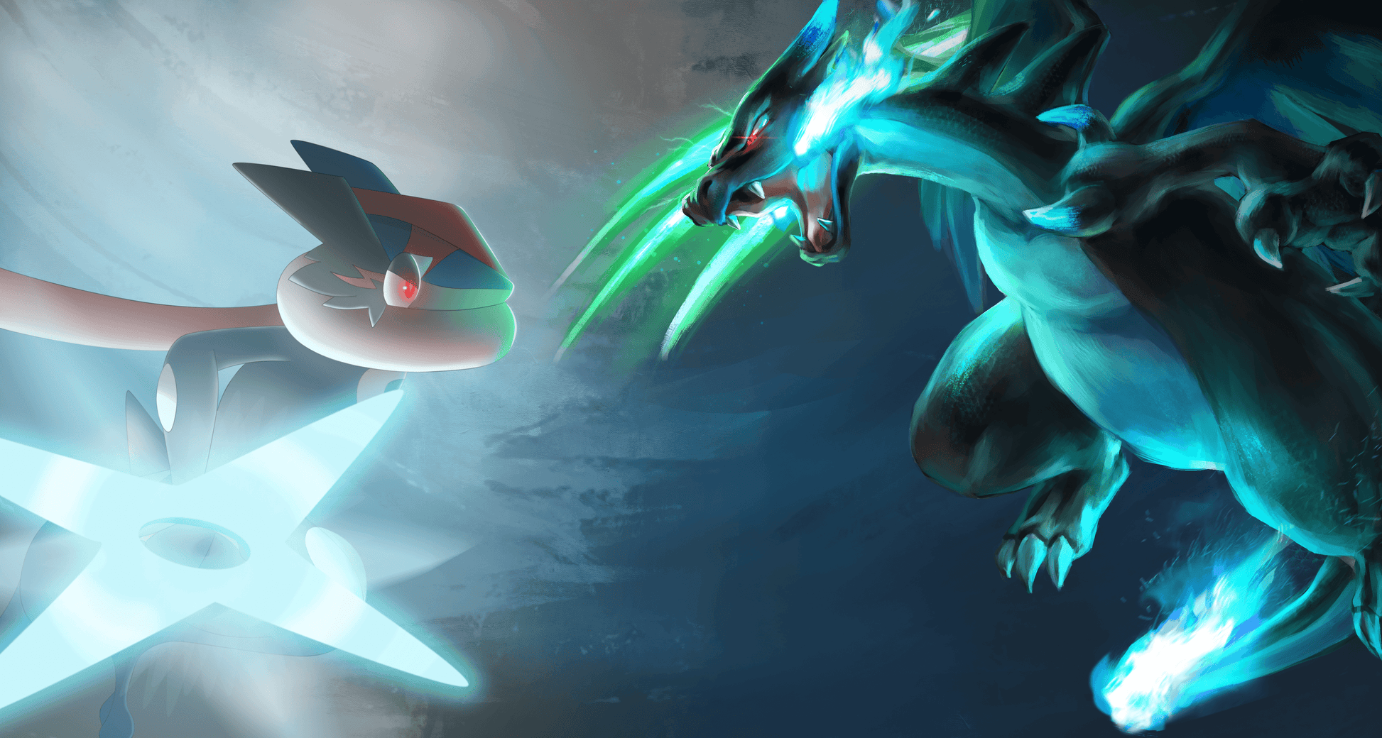 Ash Greninja vs Mega Charizard X