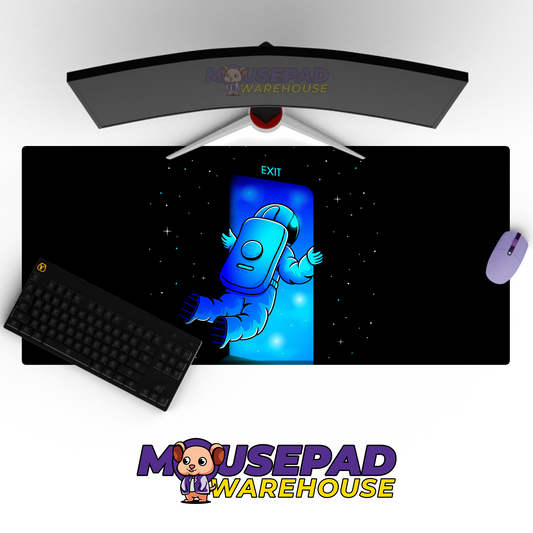 Astral Galaxy Bloom Desk Mat Mockup