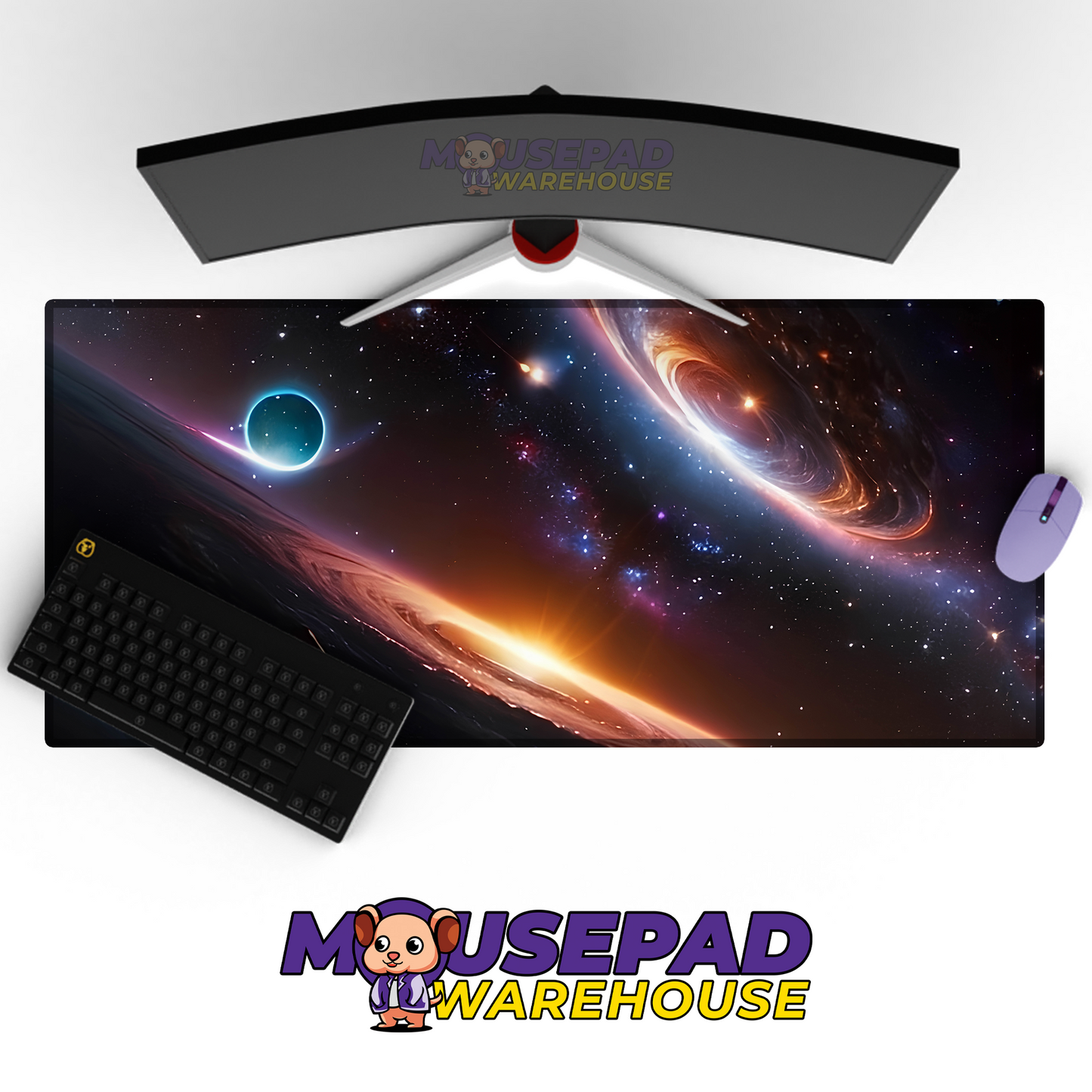 Astral Pulse Vibrant Space Starfield Mousepad Mockup
