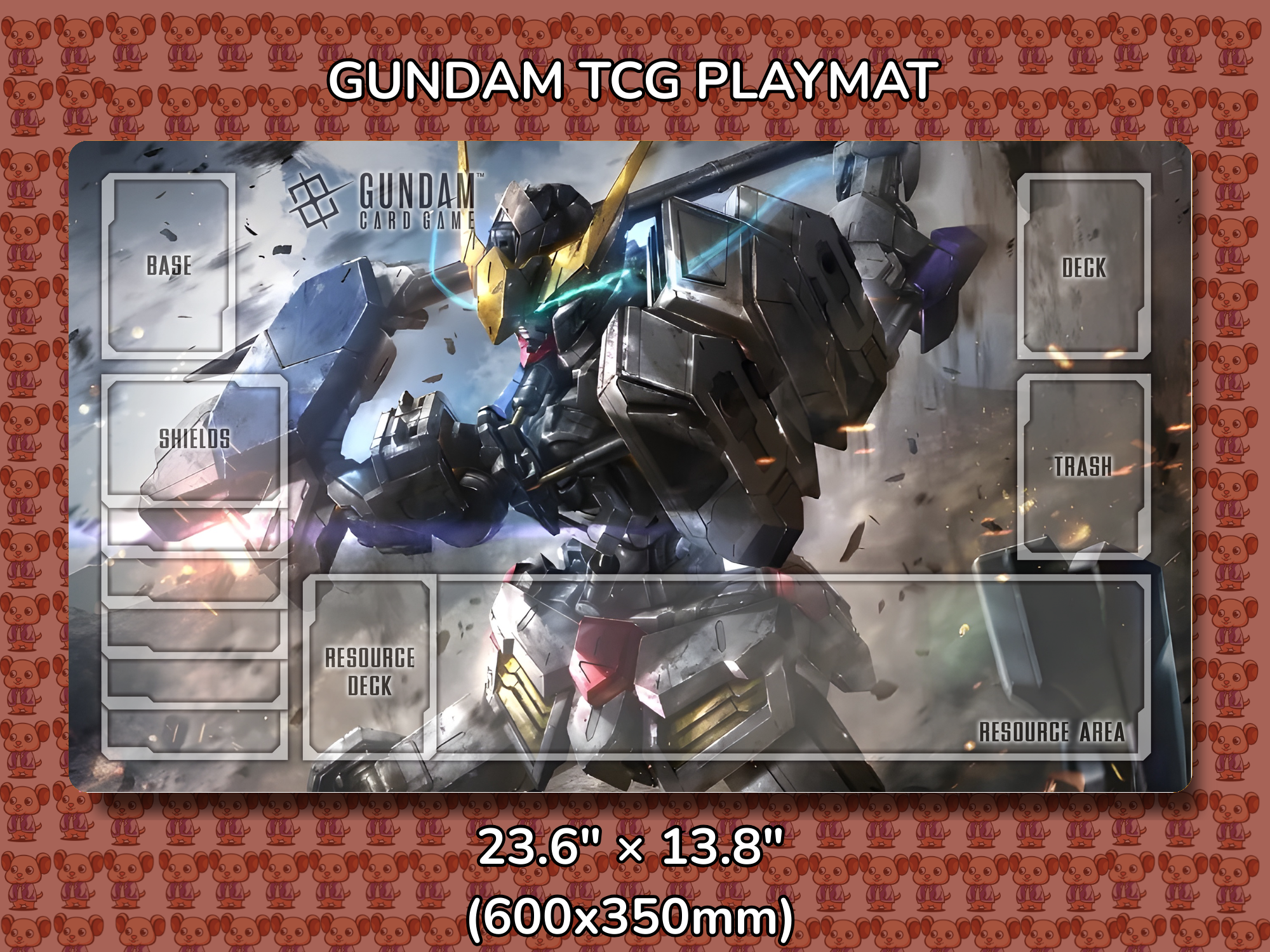 Barbatos 1st Form Gundam TCG Playmat Mockup