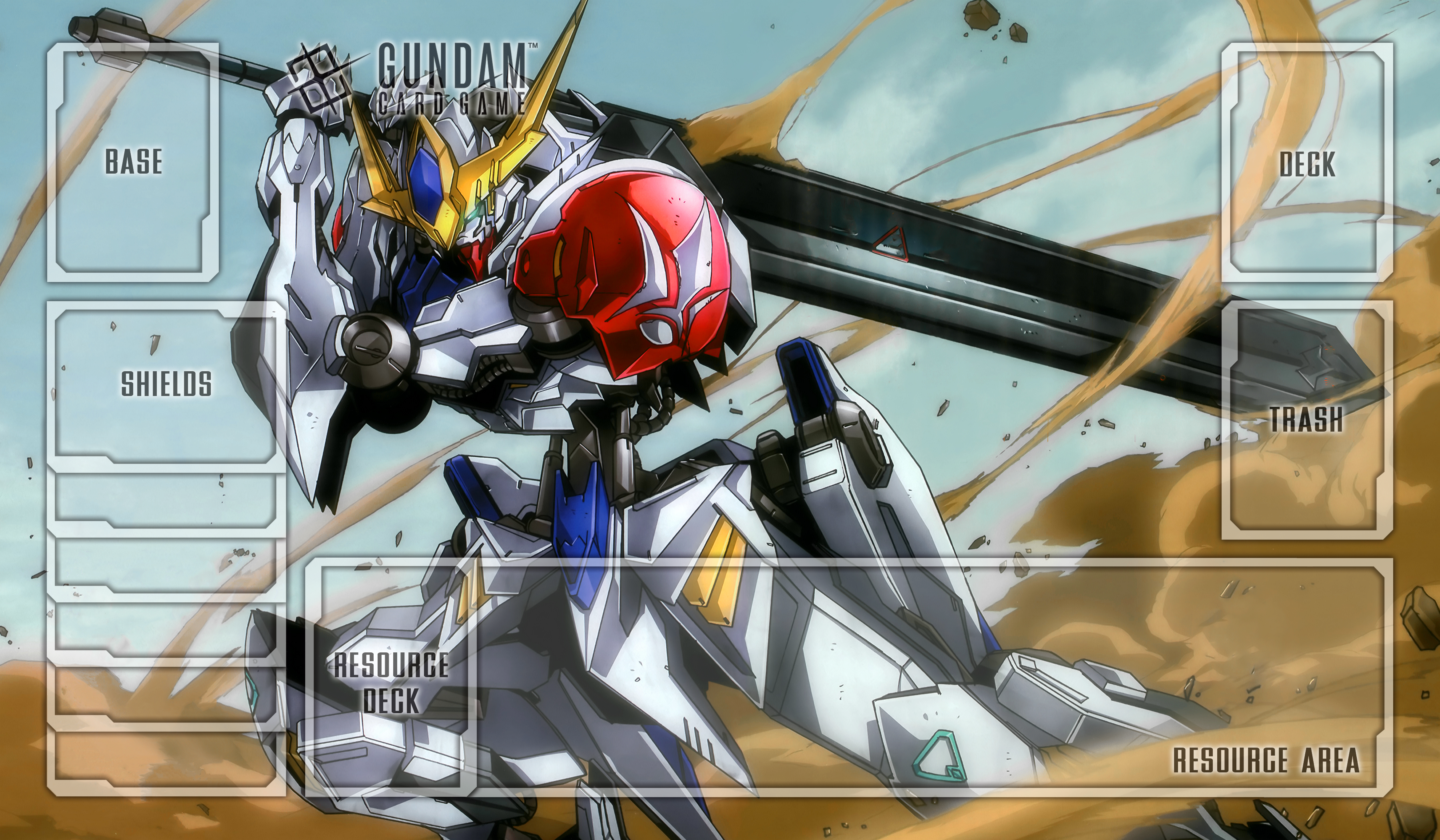 Barbatos Gundam TCG playmat, sold at Mousepad Warehouse