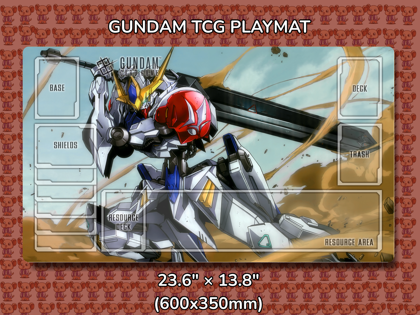 Barbatos Gundam TCG Playmat Mockup