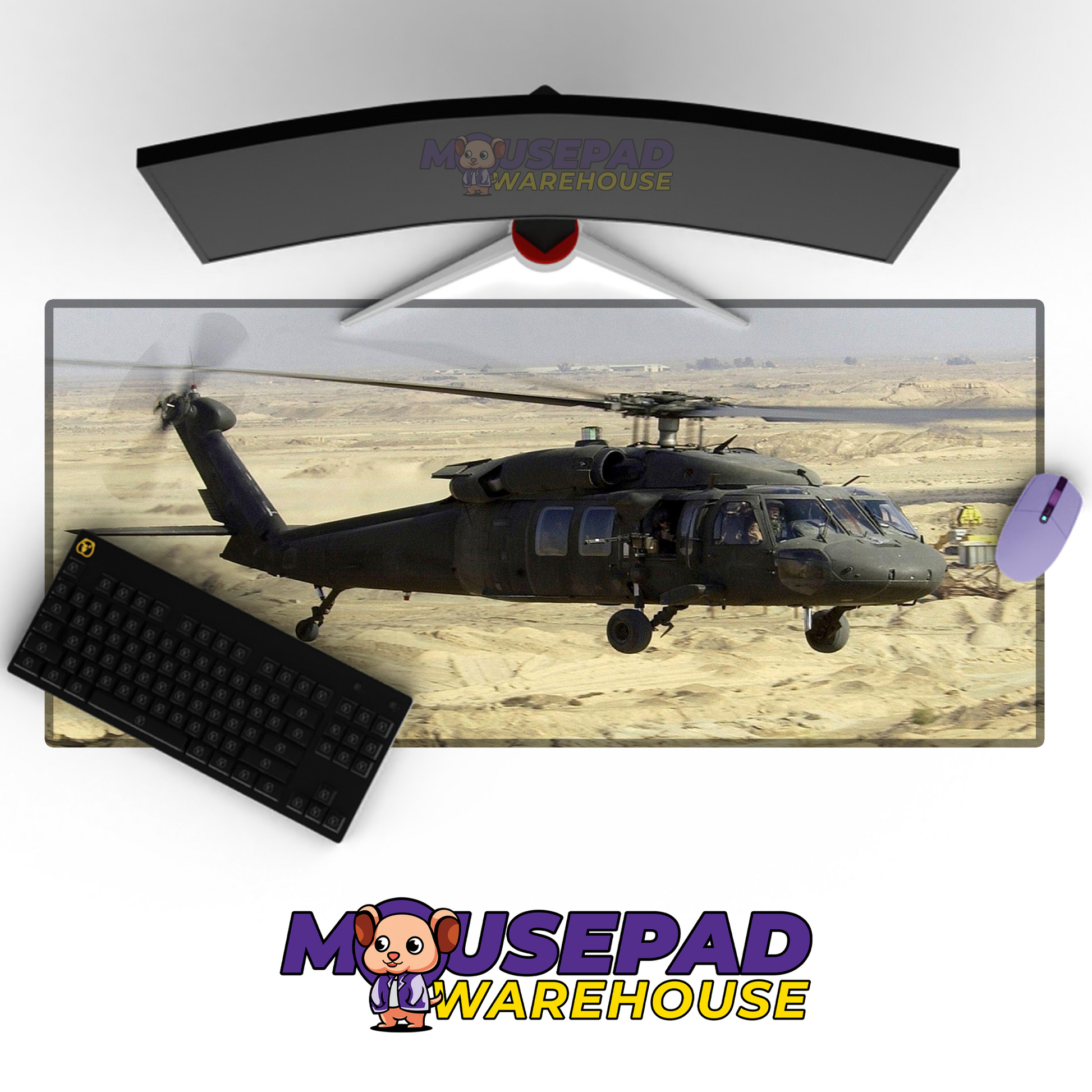 Black Hawk Helicopter V12 Mousepad Deskmat Mockup