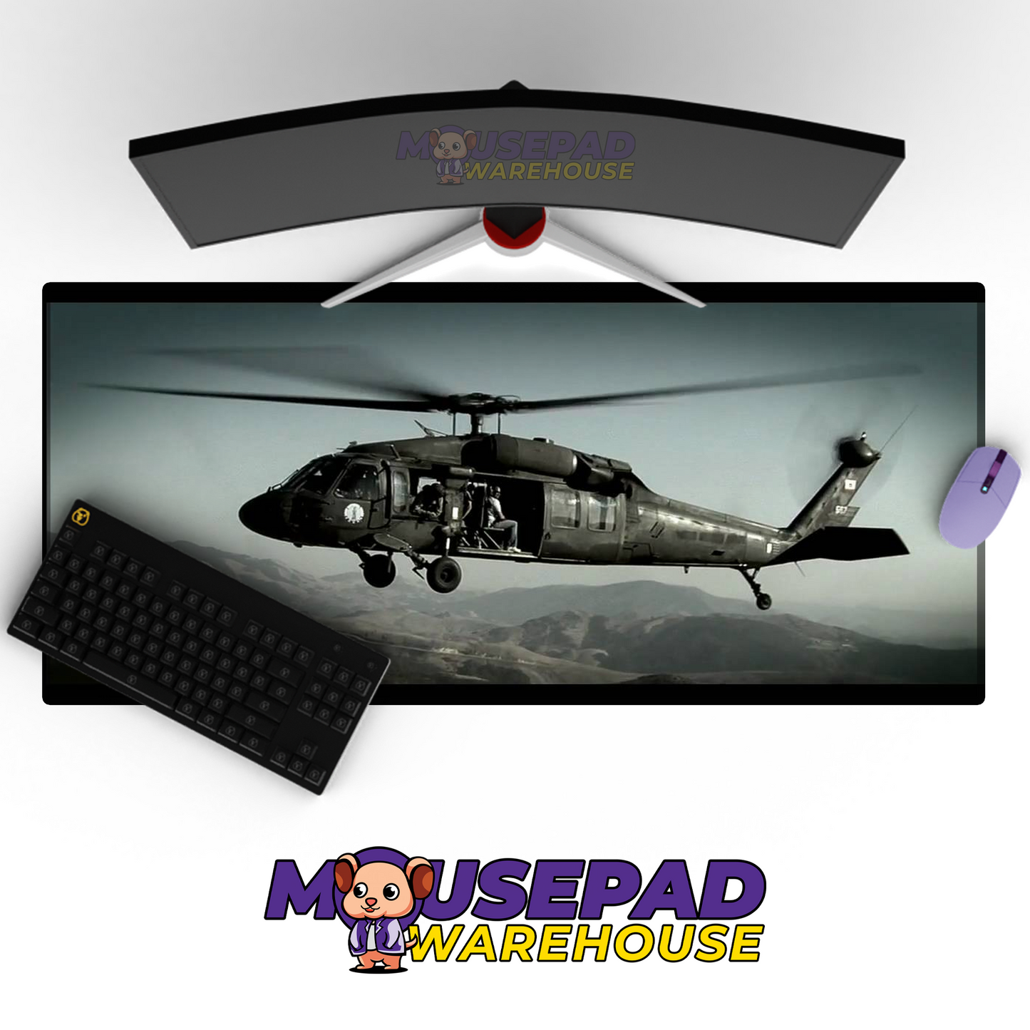 Black Hawk Helicopter V13 Mousepad Deskmat Mockup