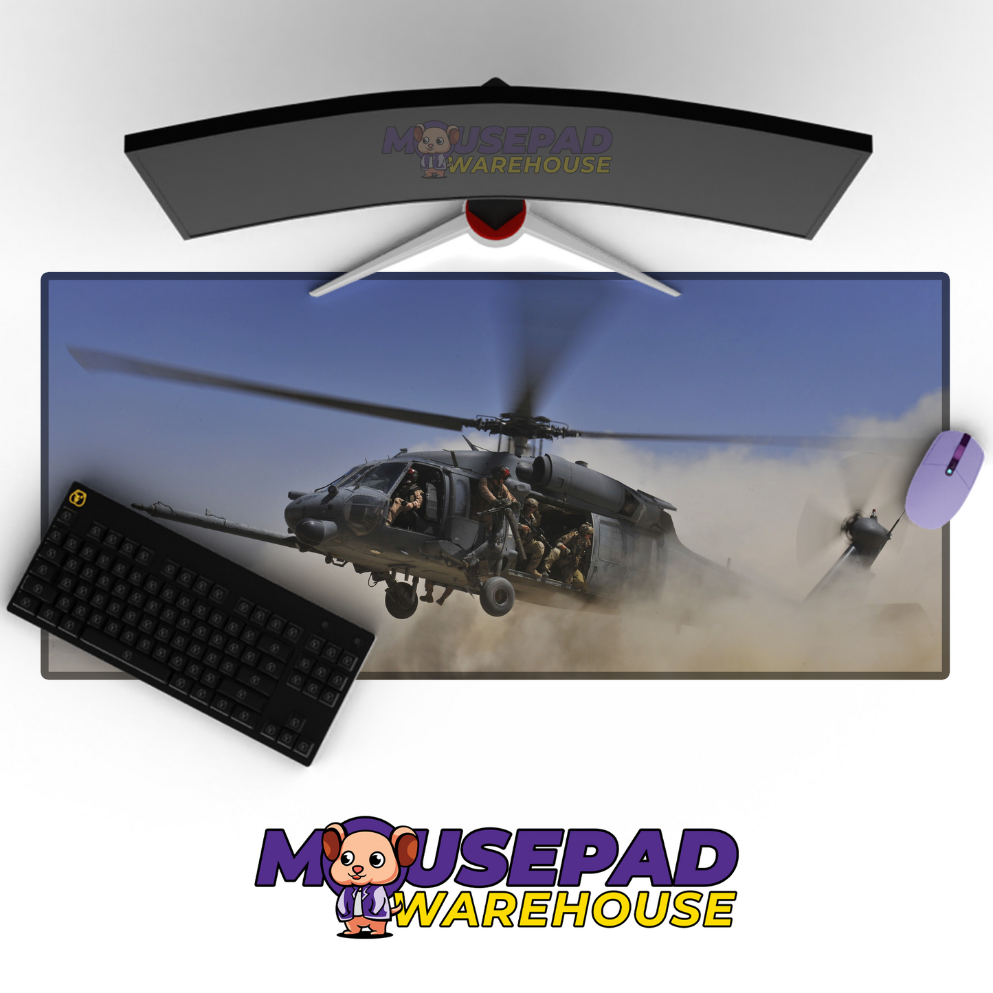 Black Hawk Helicopter V20 Mousepad Deskmat Mockup