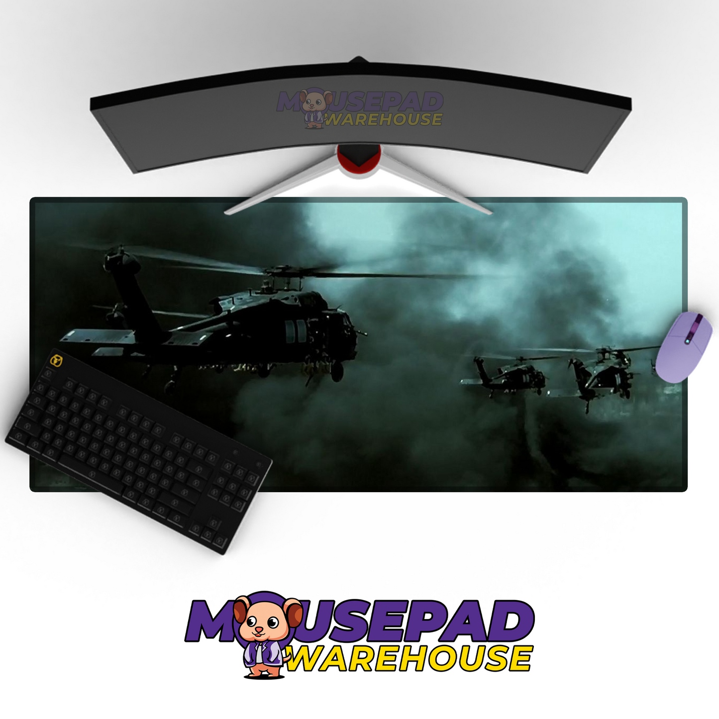 Black Hawk Helicopter V3 Mousepad Deskmat Mockup
