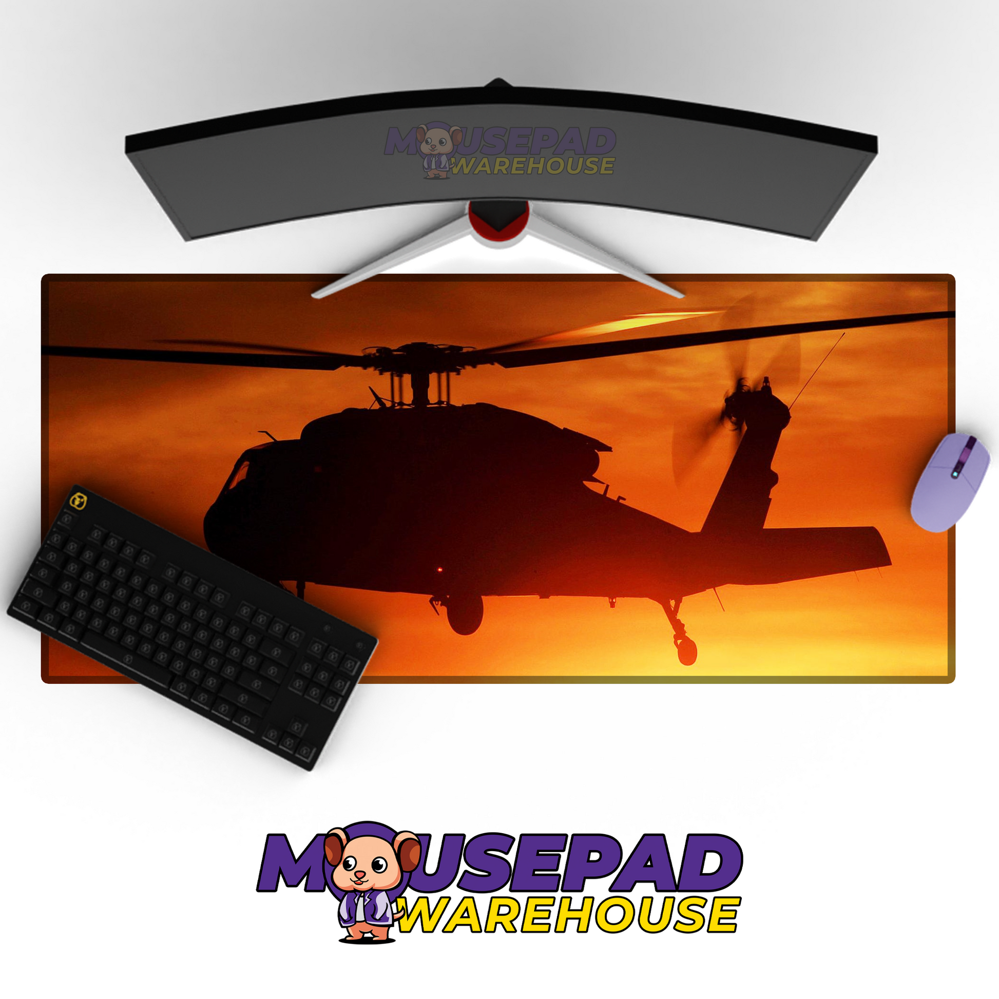 Black Hawk Helicopter V7 Mousepad Deskmat Mockup