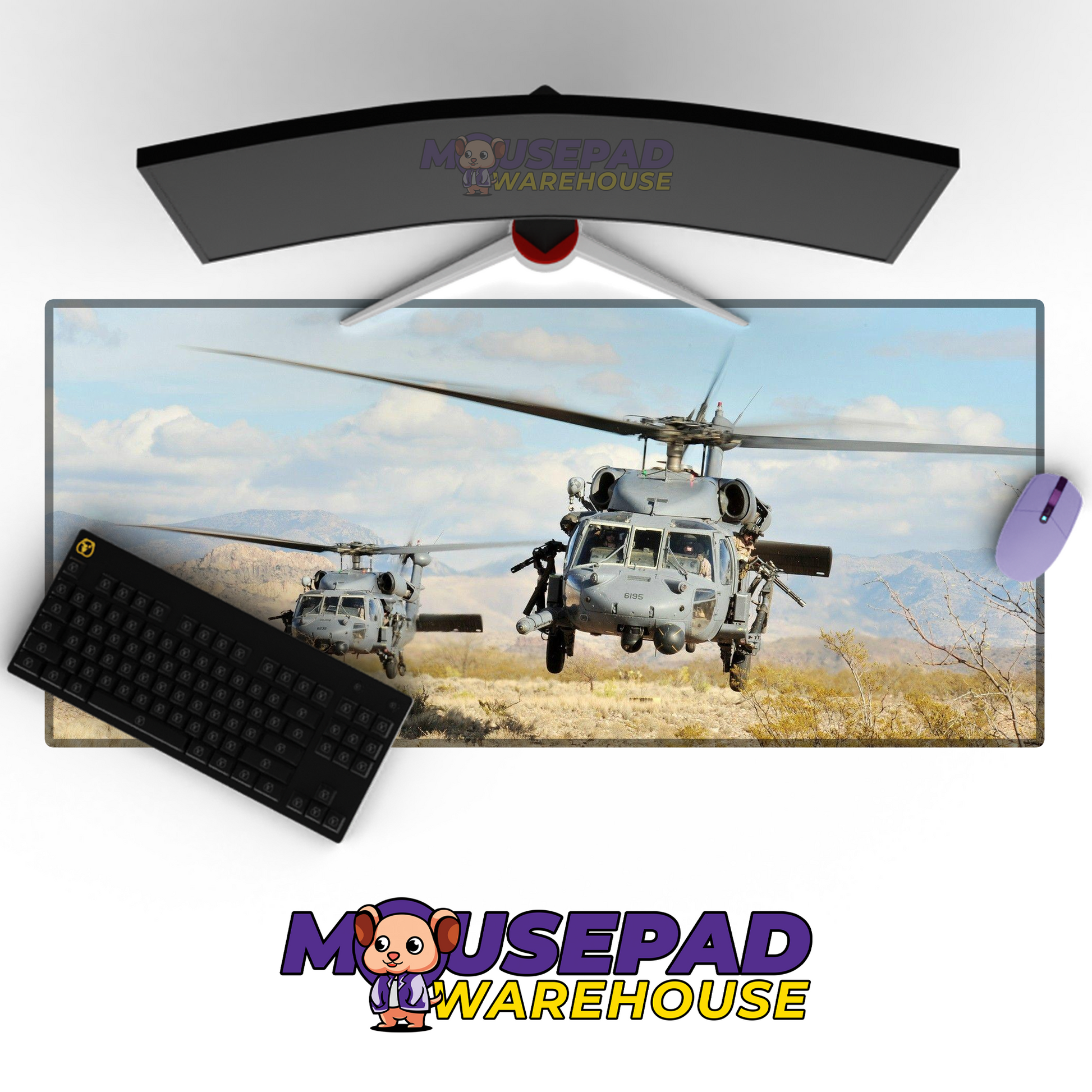 Black Hawk Helicopter V8 Mousepad Deskmat Mockup
