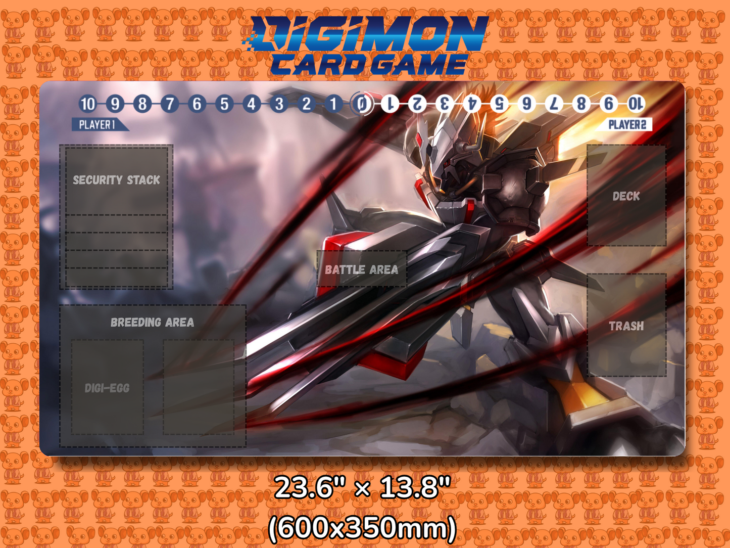 Blackwargreymon Digimon Card Game Playmat Mockup