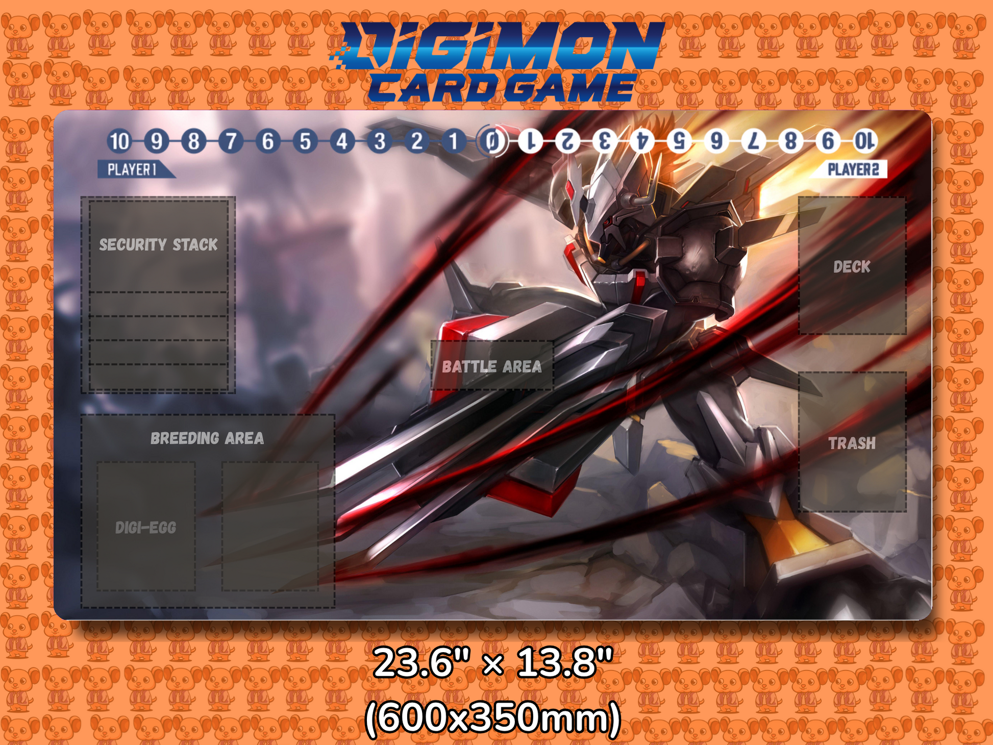 Blackwargreymon Digimon Card Game Playmat Mockup