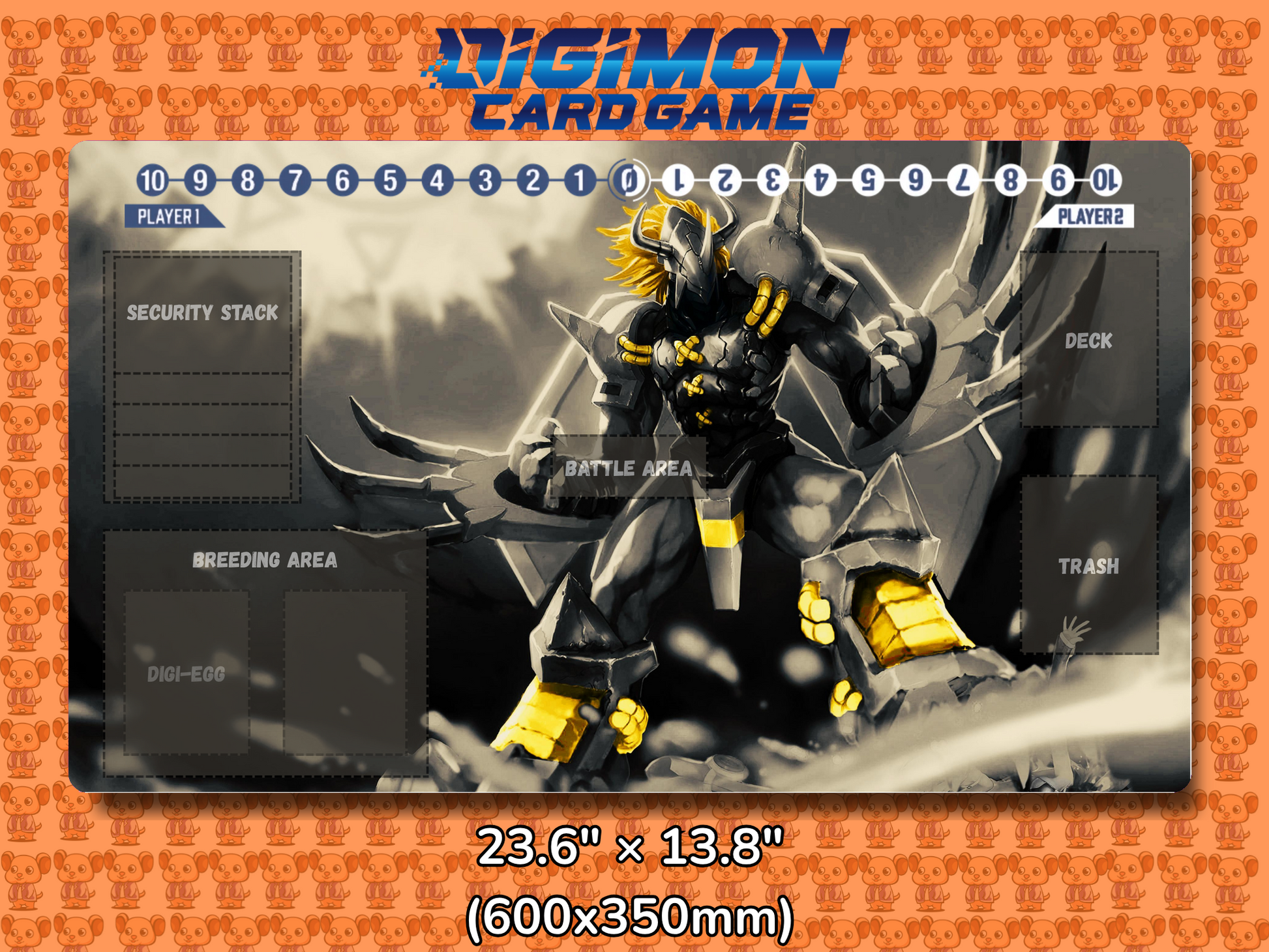 Blackwargreymon V2 Digimon Card Game Playmat Mockup