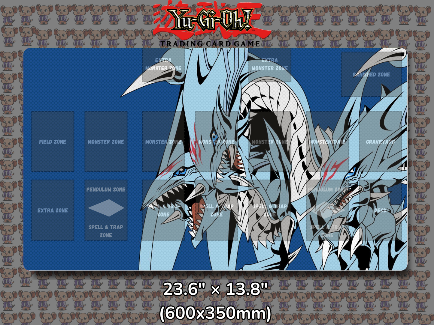 Blue Eyes Ultimate Dragon V2 Yu Gi Oh Card Game Playmat Mockup