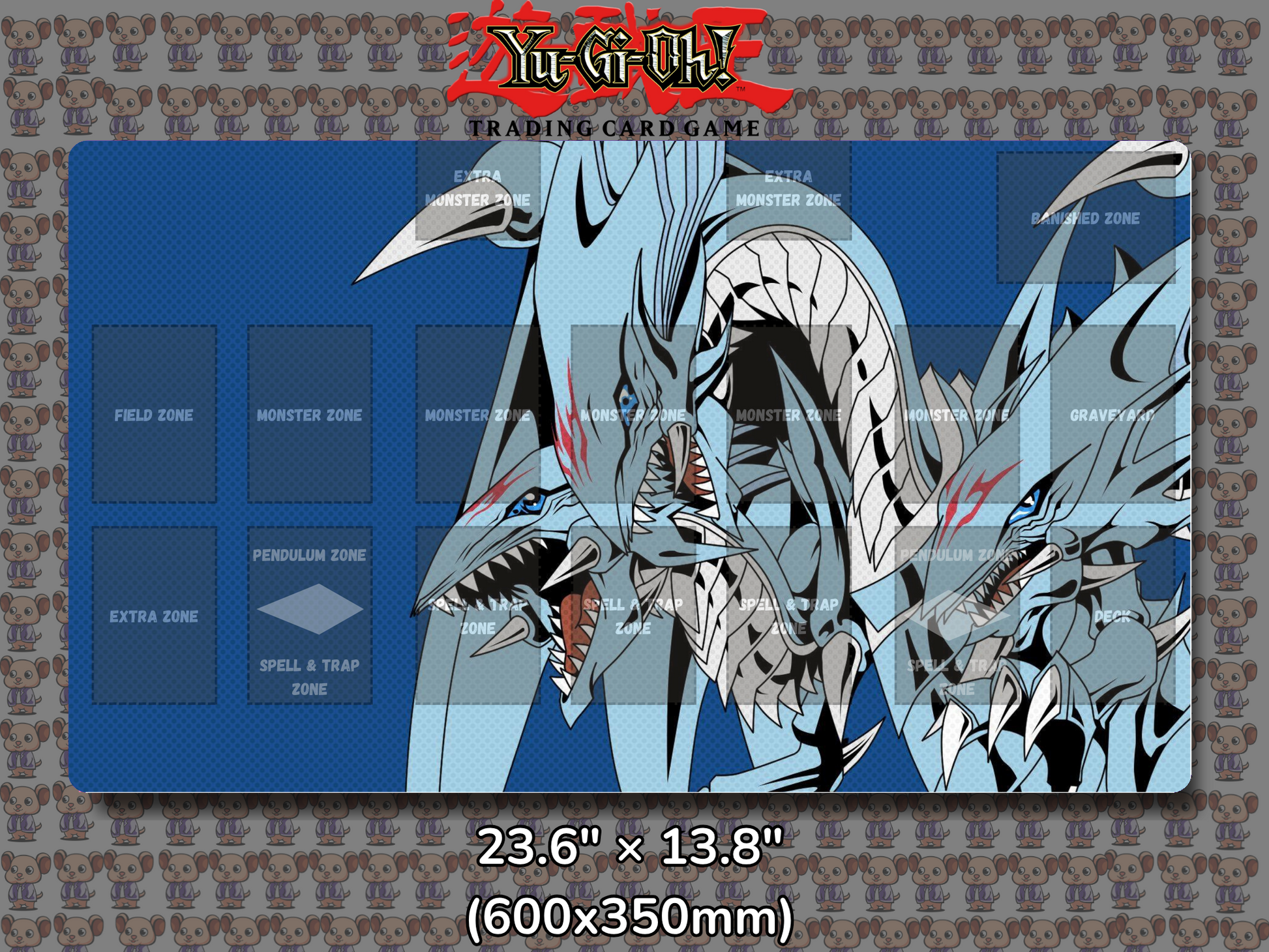 Blue Eyes Ultimate Dragon V2 Yu Gi Oh Card Game Playmat Mockup