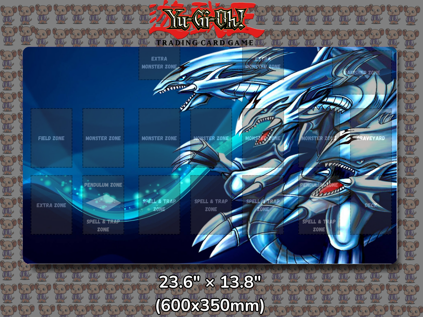 Blue Eyes Ultimate Dragon Yu Gi Oh Card Game Playmat Mockup