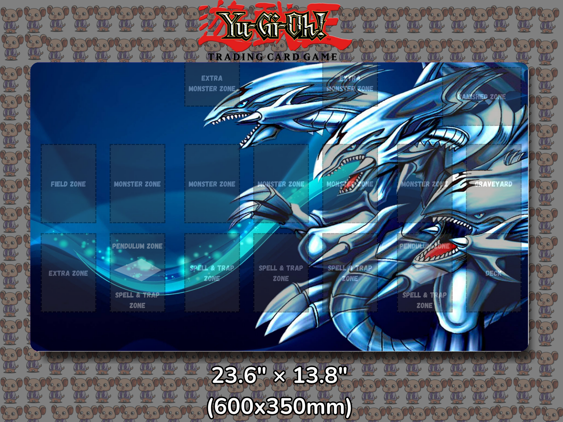 Blue Eyes Ultimate Dragon Yu Gi Oh Card Game Playmat Mockup