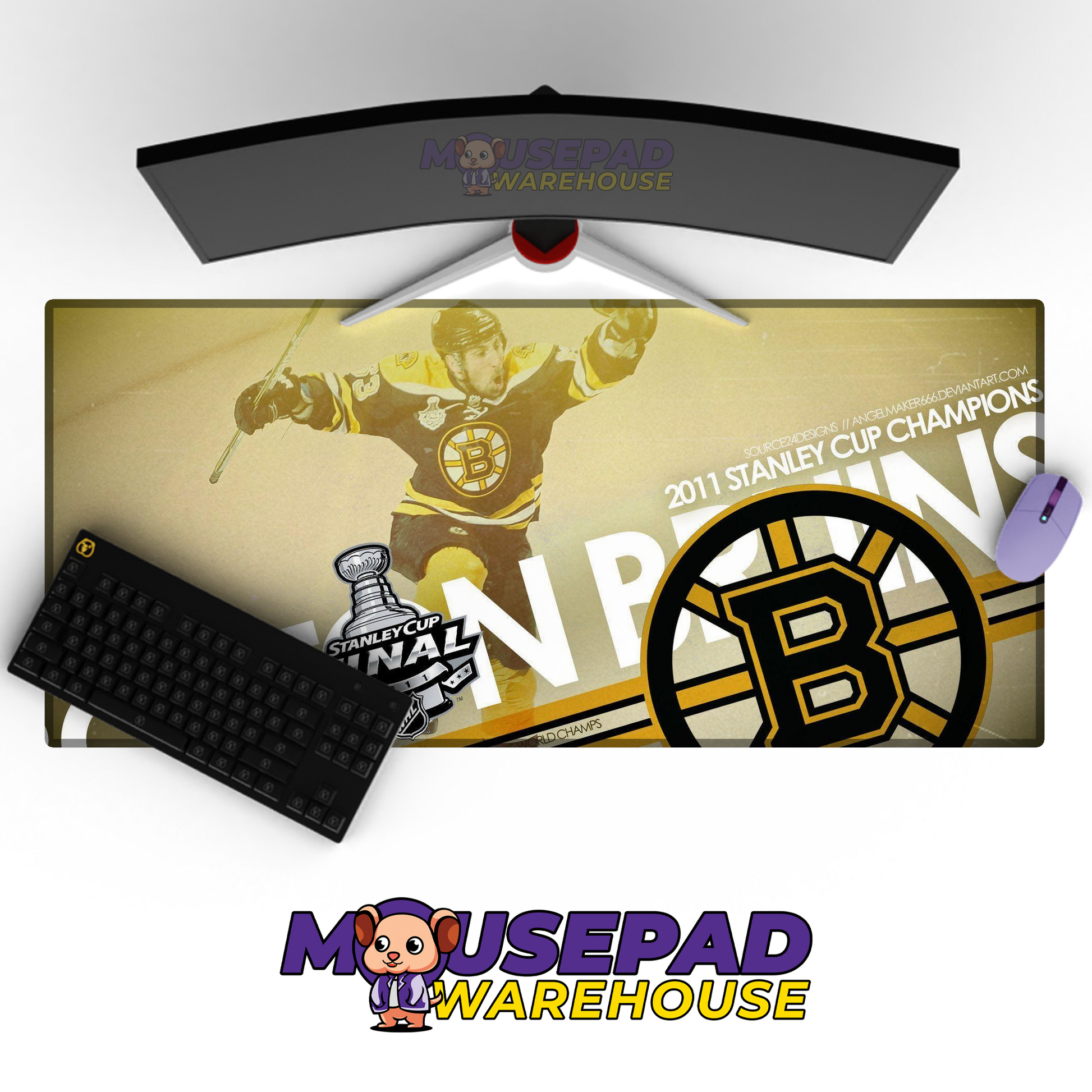 Boston Bruins V16 Mousepad Deskmat Mockup