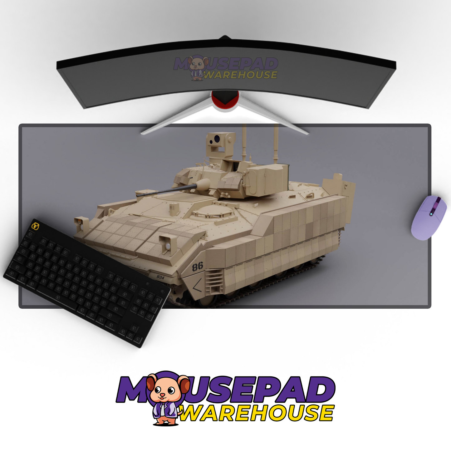 Bradley Fighting Vehicle V16 Mousepad Deskmat Mockup