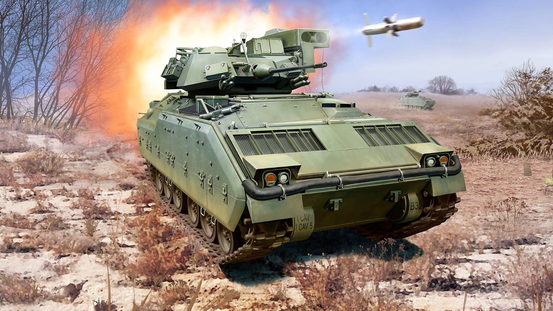 Bradley Fighting Vehicle V2 Mousepad Deskmat