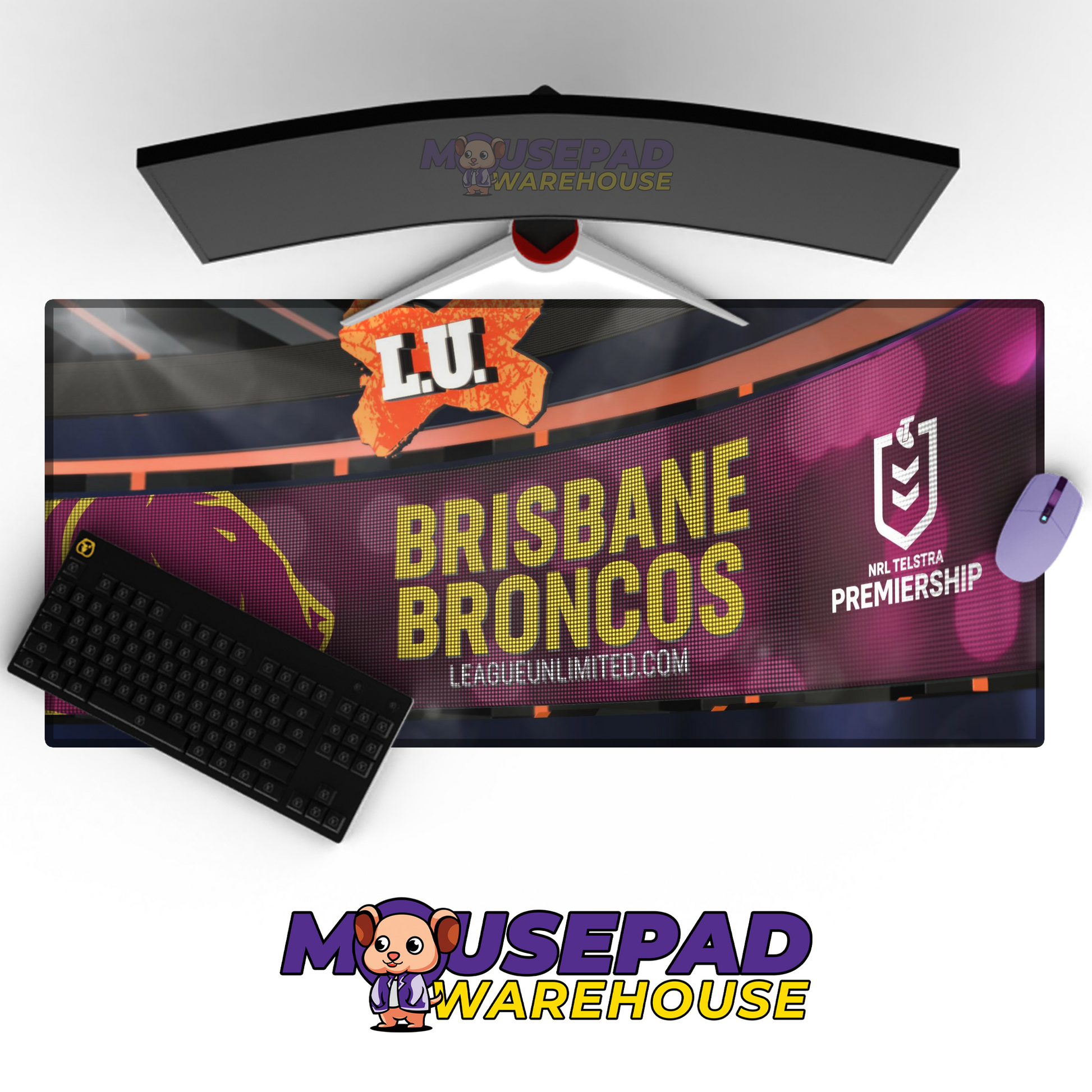 Brisbane Broncos V12 Mousepad Deskmat Mockup