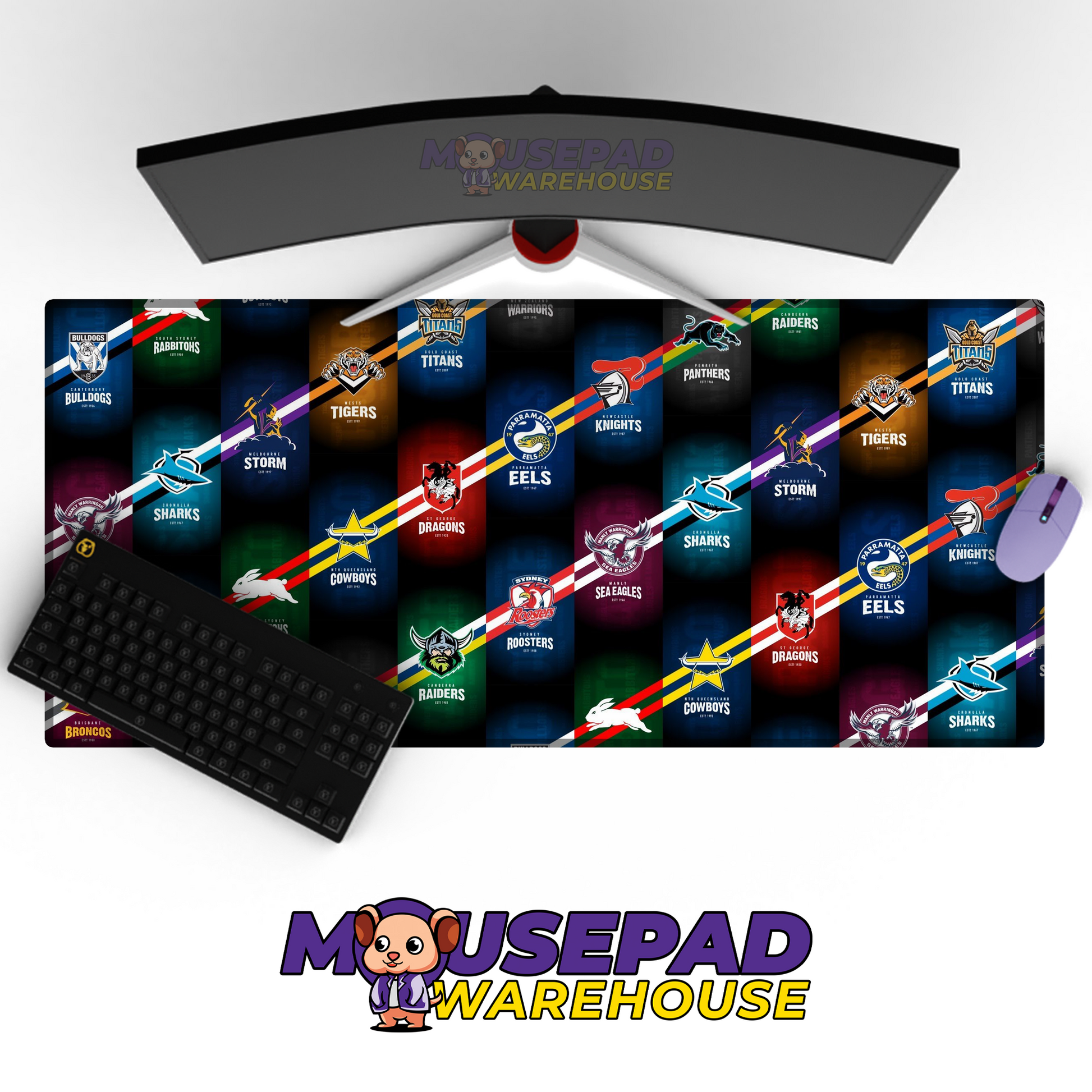 Brisbane Broncos V2 Mousepad Deskmat Mockup