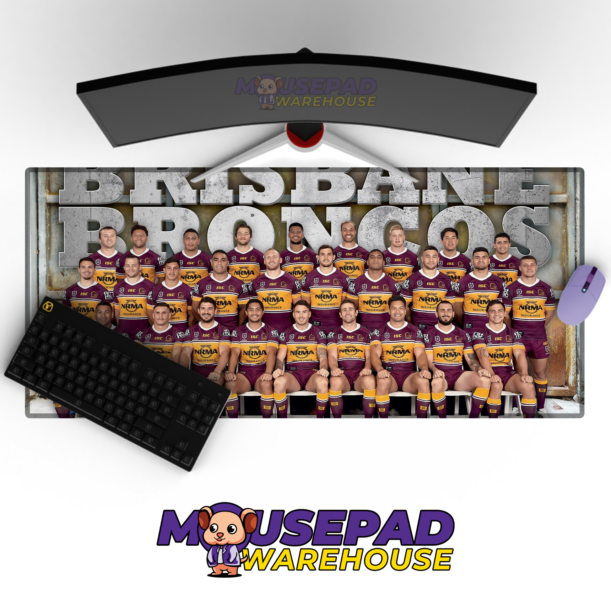Brisbane Broncos V4 Mousepad Deskmat Mockup