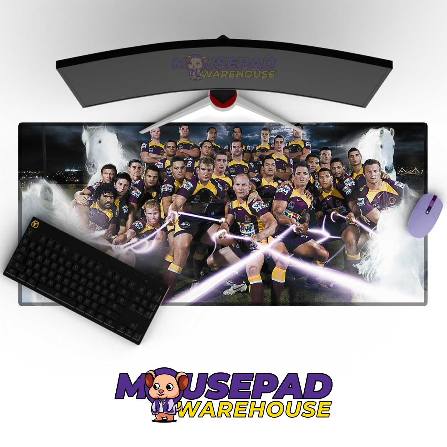 Brisbane Broncos V5 Mousepad Deskmat Mockup