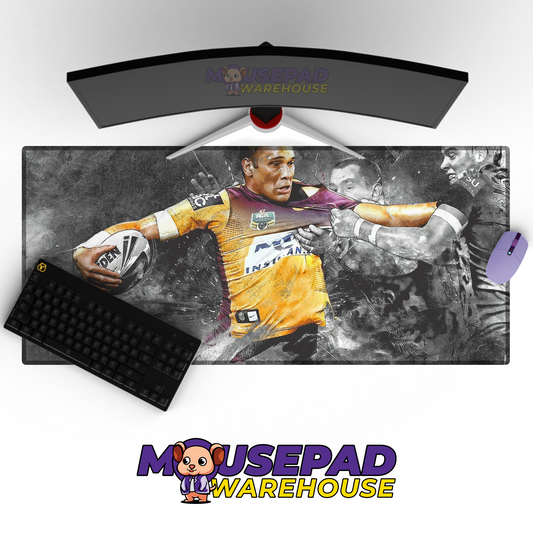 Brisbane Broncos V8 Mousepad Deskmat Mockup