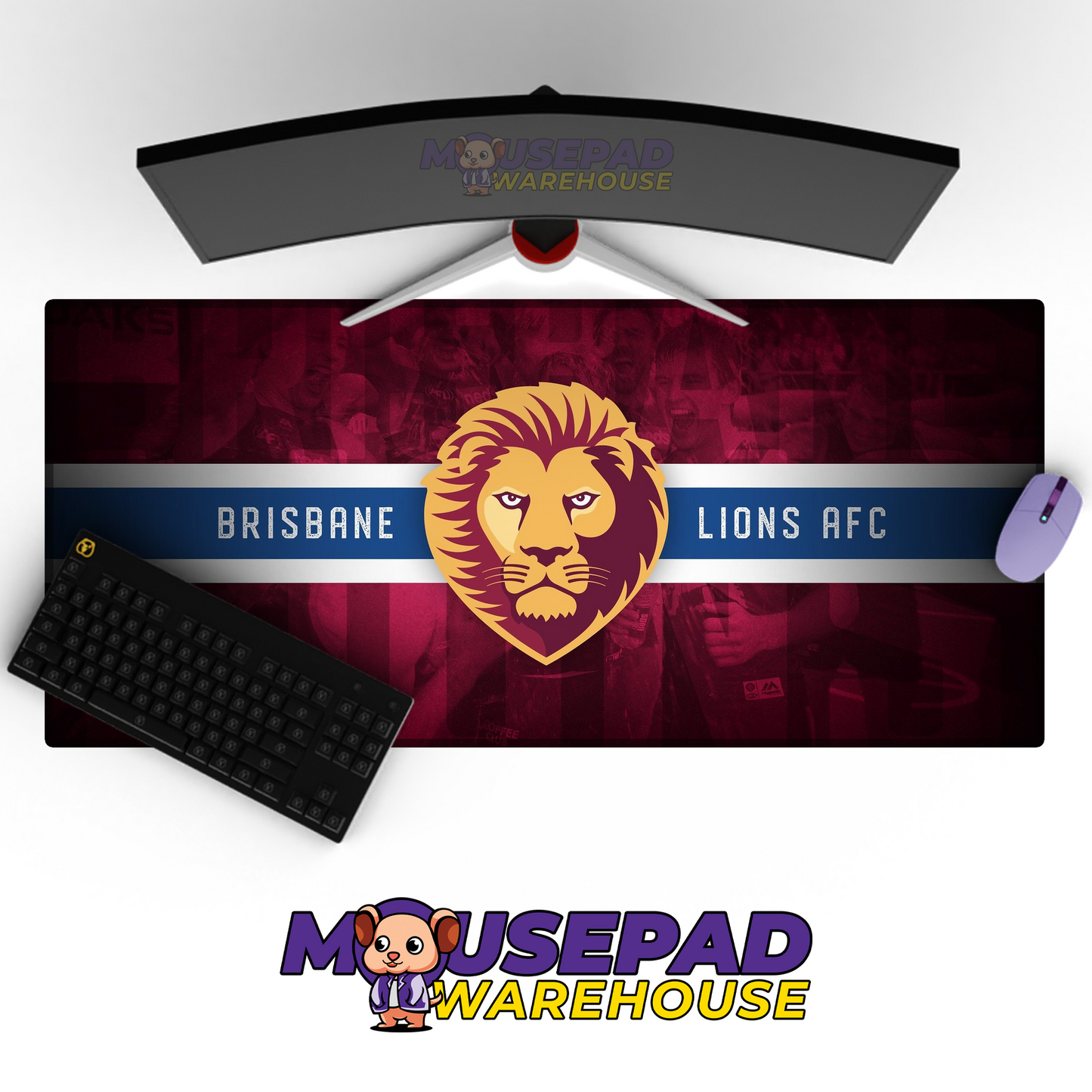 Brisbane Lions V1 Mousepad Deskmat Mockup