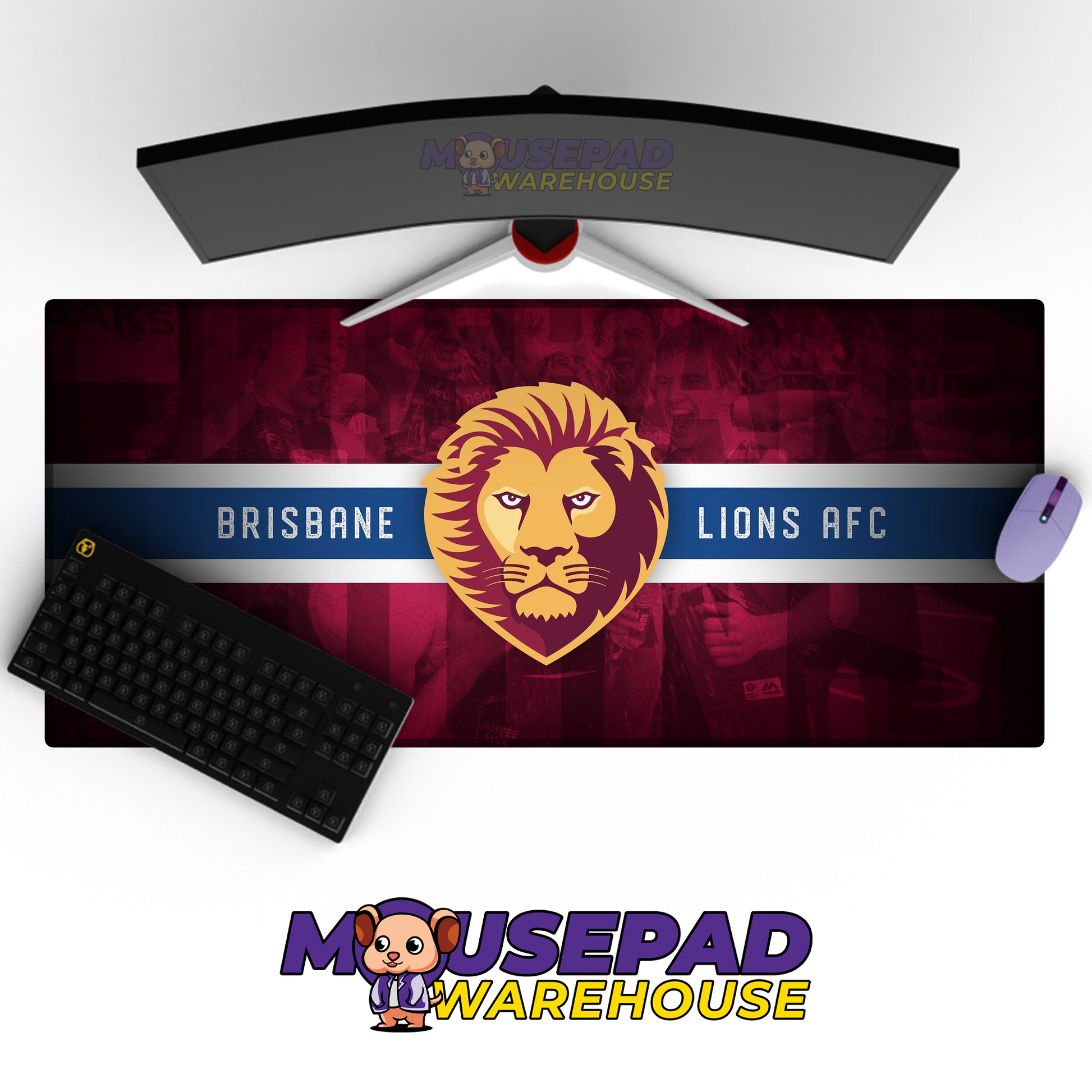 Brisbane Lions V1 Mousepad Deskmat Mockup